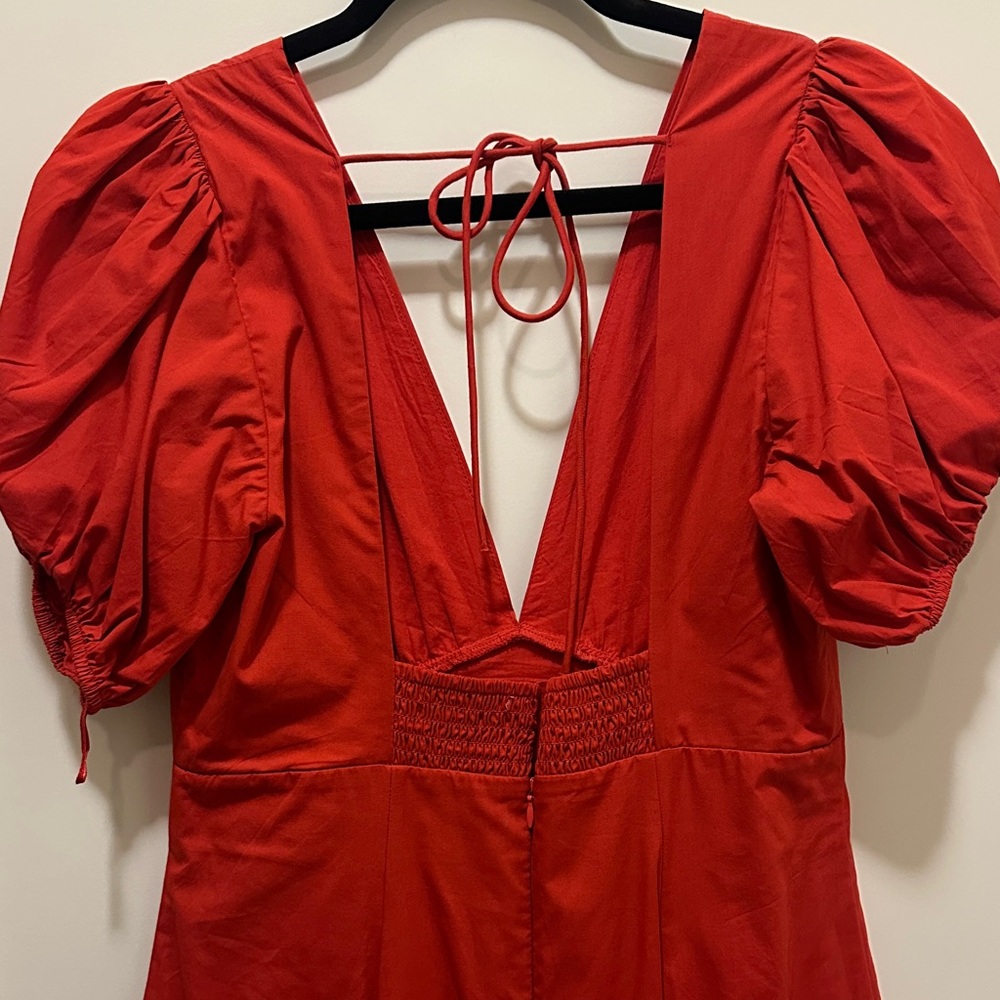Abercrombie & Fitch Bold Red Midi Dress - Picture 6 of 6